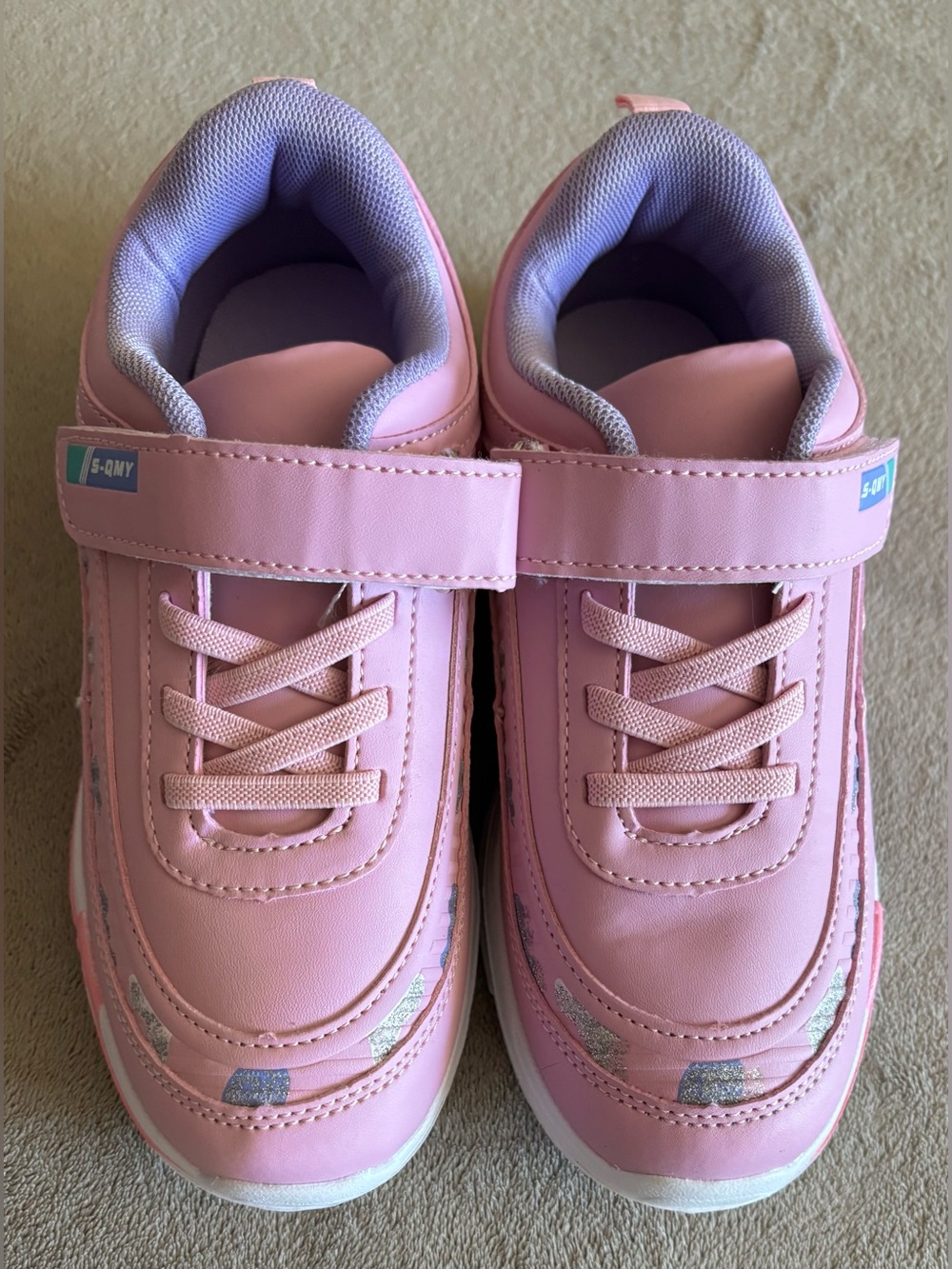 NWOT Kids Pink Velcro Athletic Sneakers